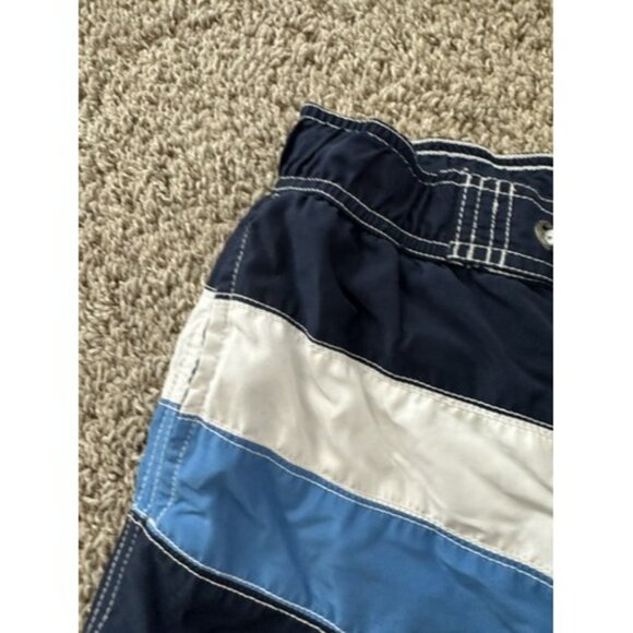 Nautica Swim Trunks Youth M Medium 10-12 Navy Color Block Bathing Suit Pockets - Picture 4 of 8